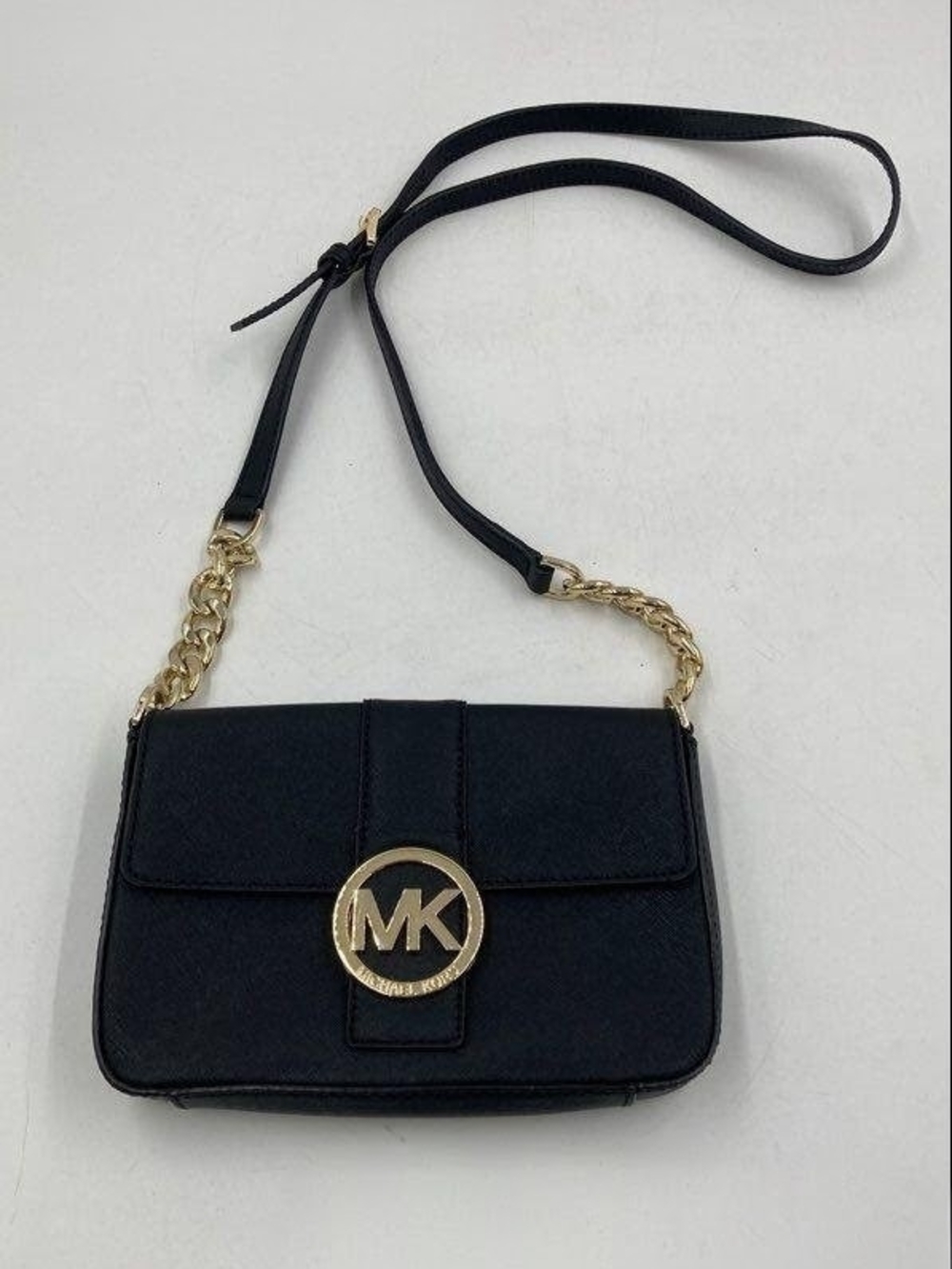 Michael Kors Black Crossbody with Gold MK Logo